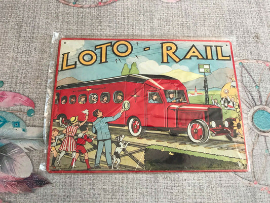 Plaque Métal Murale Voiture Train Autorail Micheline SNCF Loto Rail 21 x 28 cm