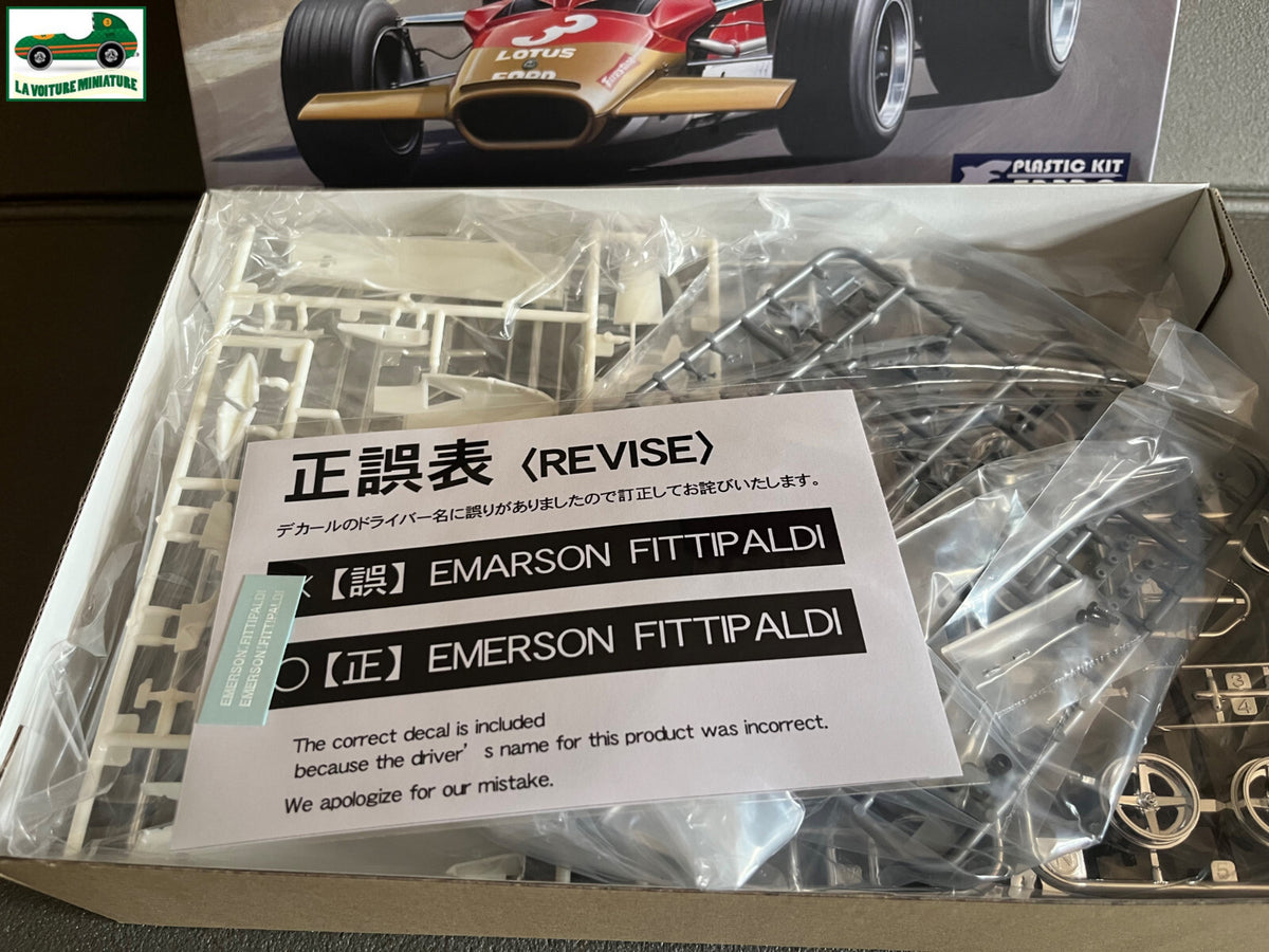 Maquette  à monter F1 Voiture miniature Team Lotus type 49C 1970 Ebbro 1/20