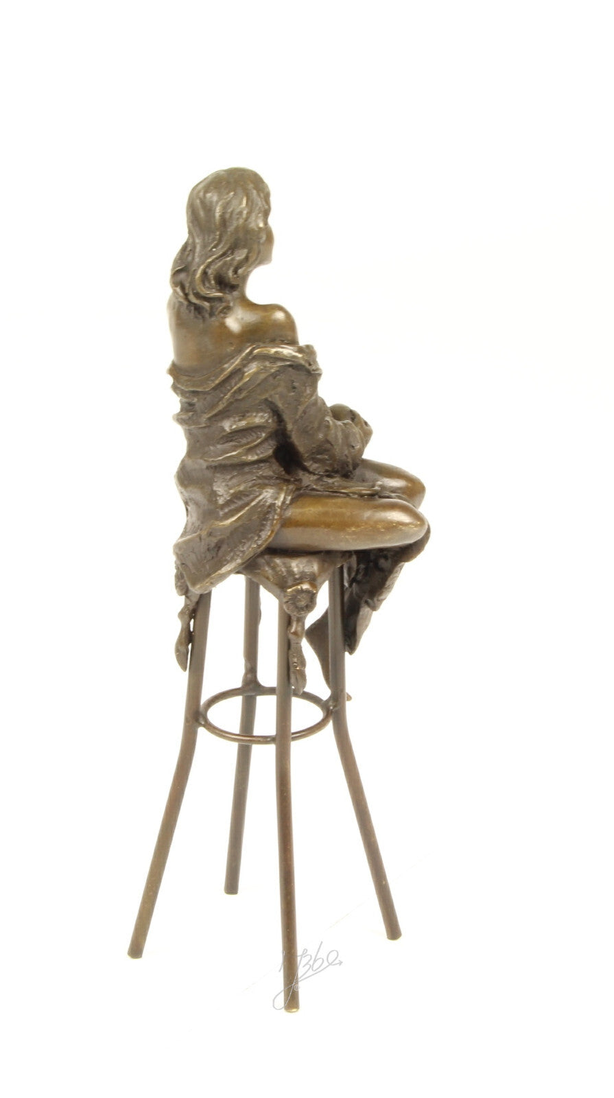 Statue Sculpture Bronze Art Déco Nouveau Femme Tabouret Bar DSBJ-12 Moderne