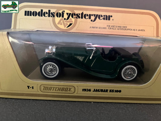 Voiture Miniature 1936 Jaguar SS100 Y-1 Matchbox 1/38 Models of Yesteryear