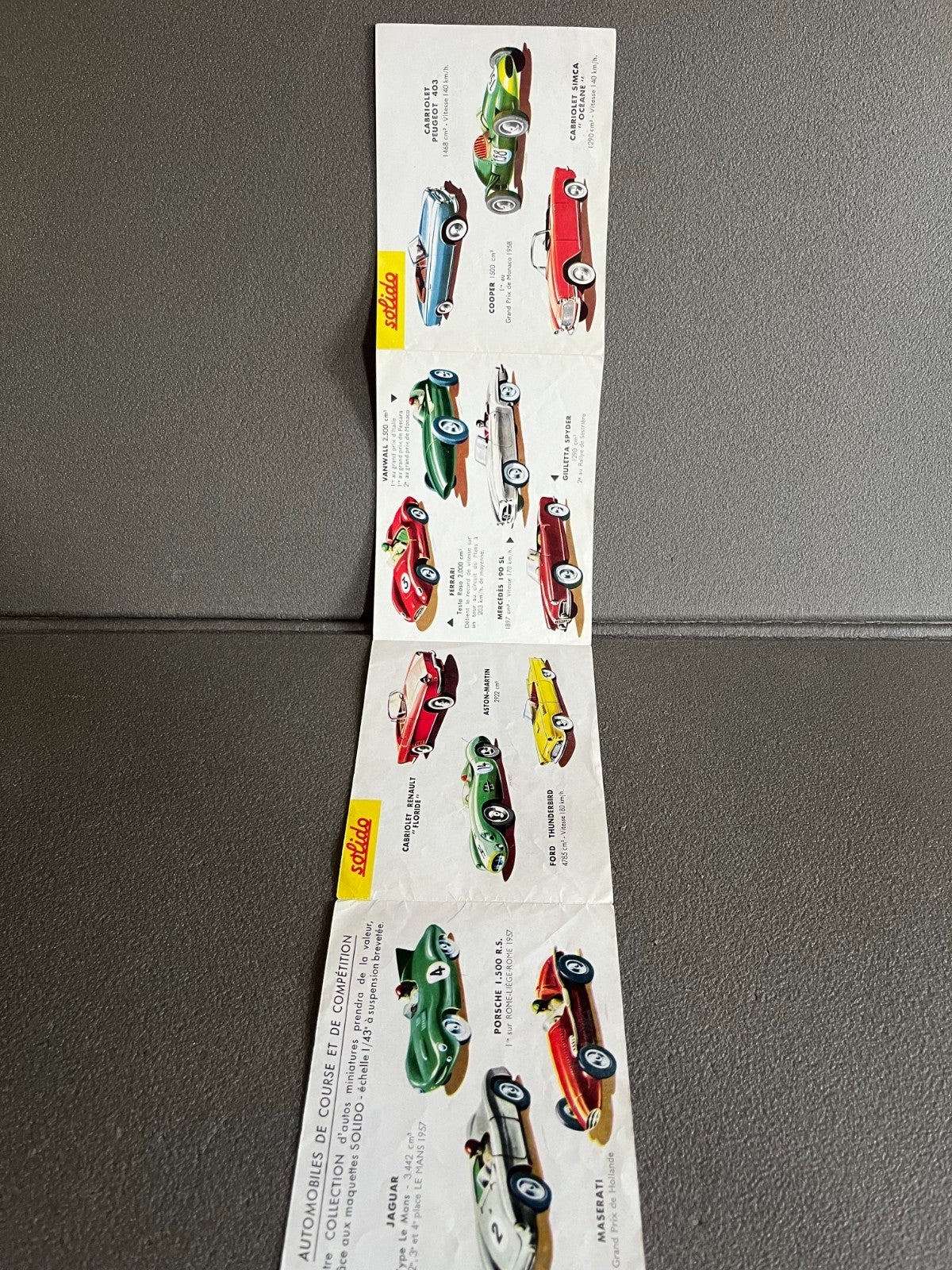Ancien Dépliant Documentation Catalogue Jouet Voiture Solido Serie 100