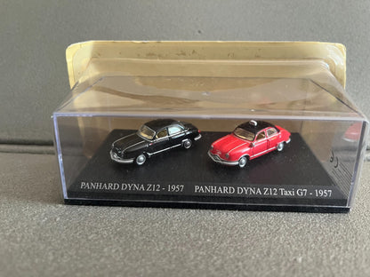 Voiture Miniature Duo Panhard Dyna Z12 1957 Taxi G7 Universal Hobbies 1/87 HO