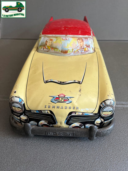 Jouet Ancien Voiture Américainne Tôle Joustra France Commander Vintage Mécanisme