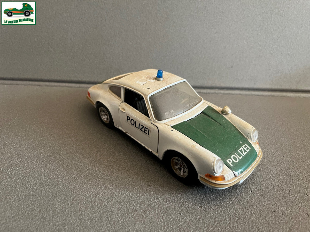 Ancienne Voiture Miniature Porsche 911 Polizei Burago au 1/24 Epave