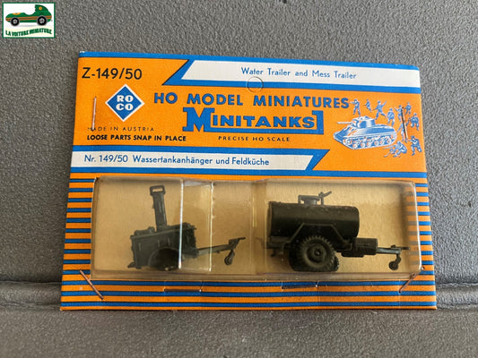 Miniature Engin Militaire Camion Z-149/50 Remorque Roco Minitanks  1/87 HO