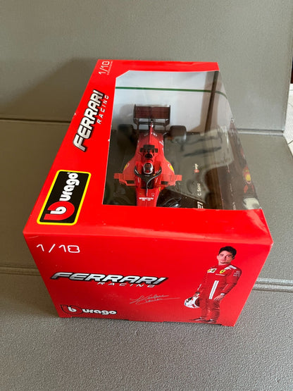 Voiture miniature Ferrari SF 21 Sainz Formule 1 Burago au 1/18