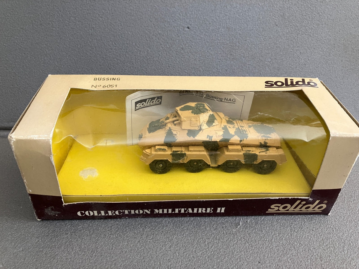 Ancien Miniature Militaire Blindé Sd. Kfz. 232 Bussing 6051 Solido France 1/50
