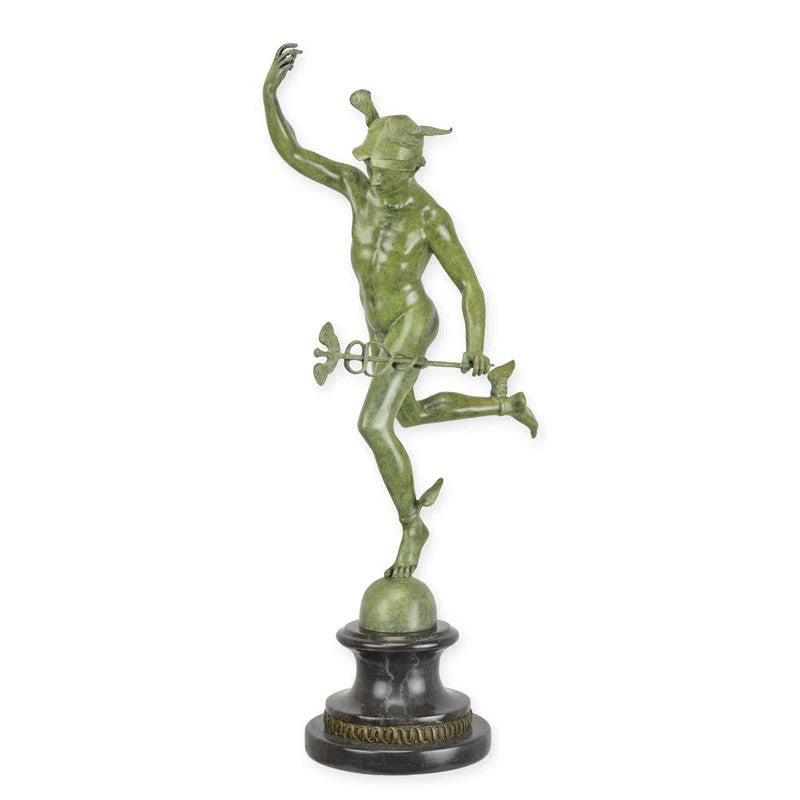 STATUE MODERNE SCULPTURE BRONZE HERMÈS VERT