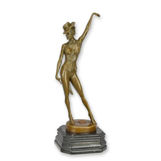 STATUE MODERNE SCULPTURE BRONZE DANSEUSE DE REVUE