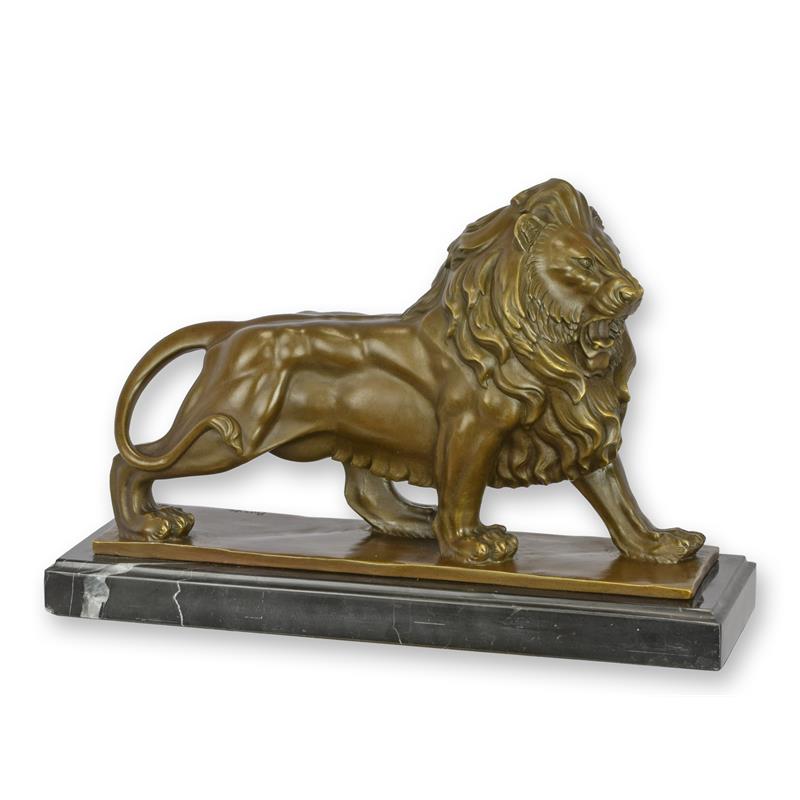 STATUE MODERNE SCULPTURE BRONZE LION