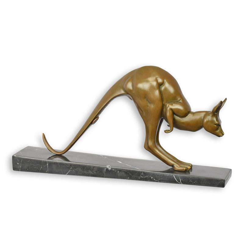 STATUE MODERNE SCULPTURE BRONZE KANGOUROU