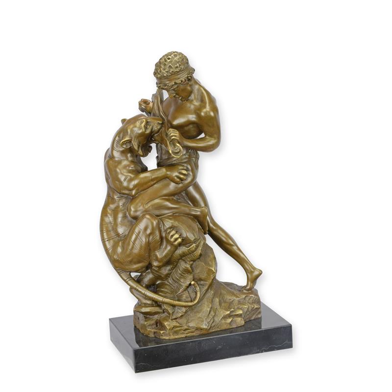 STATUE MODERNE SCULPTURE BRONZE LA LUTTE POUR LA VIE