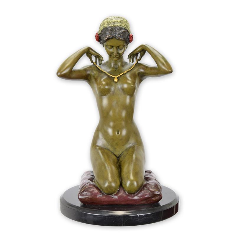 STATUE MODERNE SCULPTURE BRONZE NOUVEAU COLLIER
