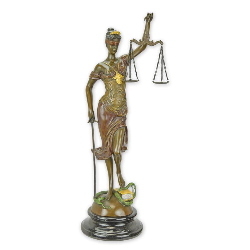 STATUE MODERNE SCULPTURE BRONZE DE LA DAME JUSTICE
