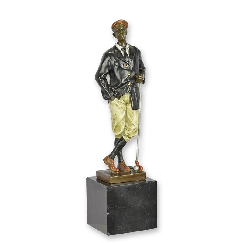 STATUE MODERNE SCULPTURE BRONZE GOLFEUR