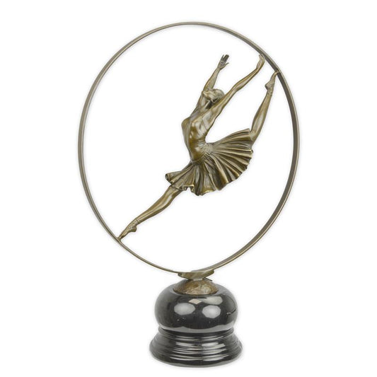 STATUE MODERNE SCULPTURE BRONZE DANSEUR DE RONDES