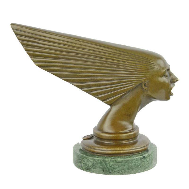 MASCOTTE DE VOITURE ART DÉCO EN BRONZE L'ESPRIT DU VENT