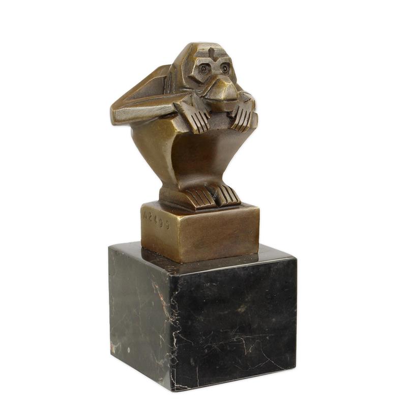 STATUE MODERNE SCULPTURE BRONZE SINGE ACCOUCHE