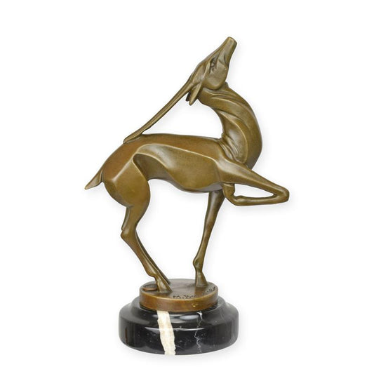 STATUE MODERNE SCULPTURE BRONZE ANTILOPE ART DECO