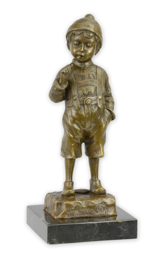 STATUE MODERNE SCULPTURE BRONZE DU FUMER