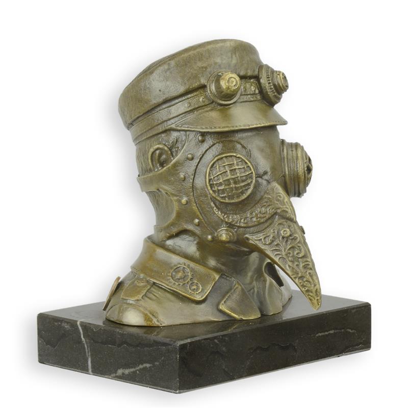 STATUE MODERNE SCULPTURE STEAMPUNK BRONZE DU MEDECIN DE LA PESTE
