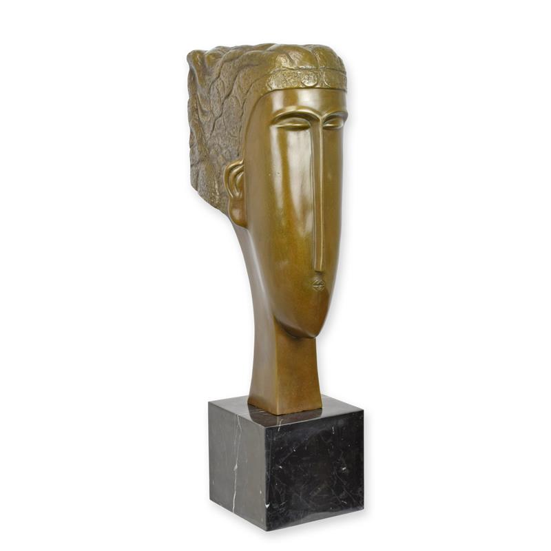 STATUE MODERNE SCULPTURE BRONZE TETE ART DECO