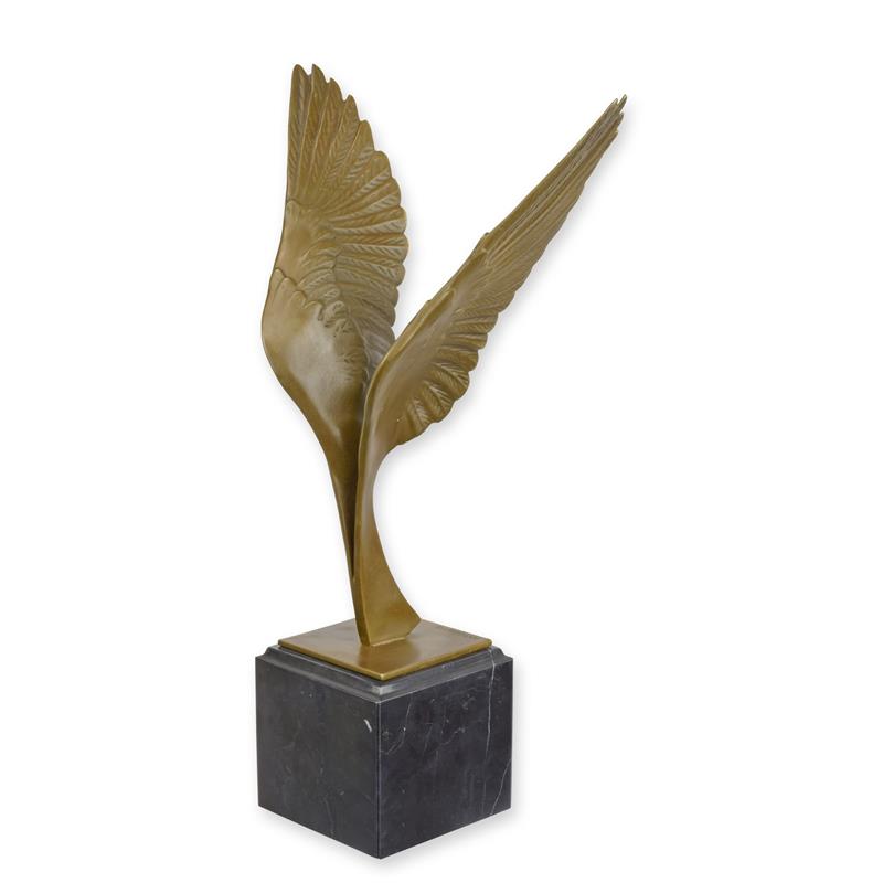 STATUE MODERNE SCULPTURE BRONZE PAIRE D'AILES