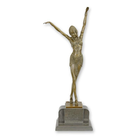 STATUE MODERNE SCULPTURE BRONZE DANSEUSE EGYPTINE