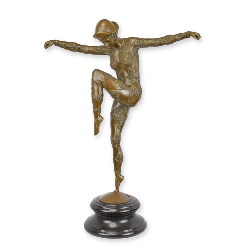 STATUE MODERNE SCULPTURE BRONZE DANSEUSE D'ARLEQUIN
