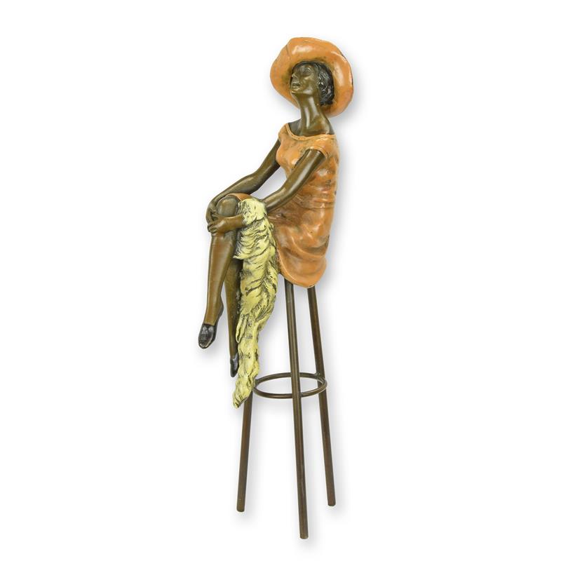 STATUE MODERNE SCULPTURE BRONZE L'ÉVEIL