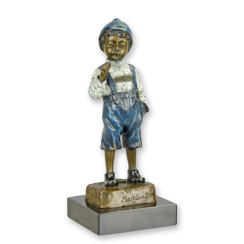 STATUE MODERNE SCULPTURE BRONZE DU FUMER