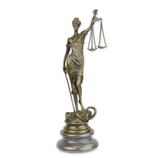 STATUE MODERNE SCULPTURE BRONZE DE LA DAME JUSTICE
