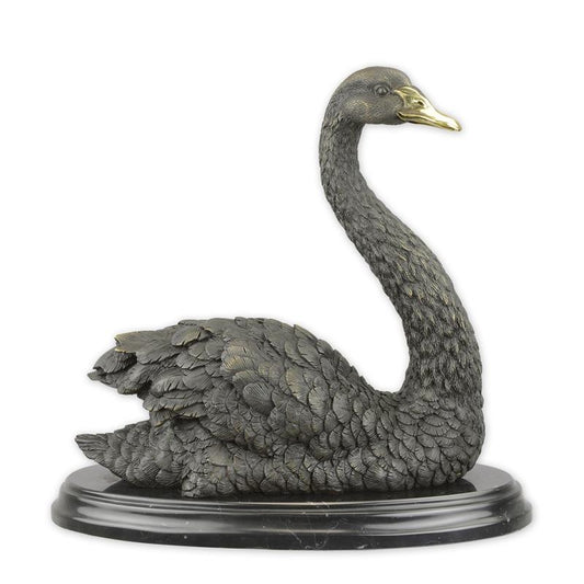 STATUE MODERNE SCULPTURE BRONZE CYGNE