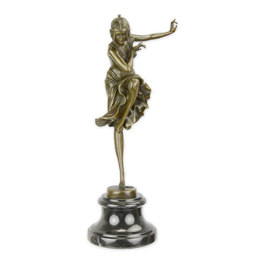 STATUE MODERNE SCULPTURE BRONZE DANSEUSE HINDOU