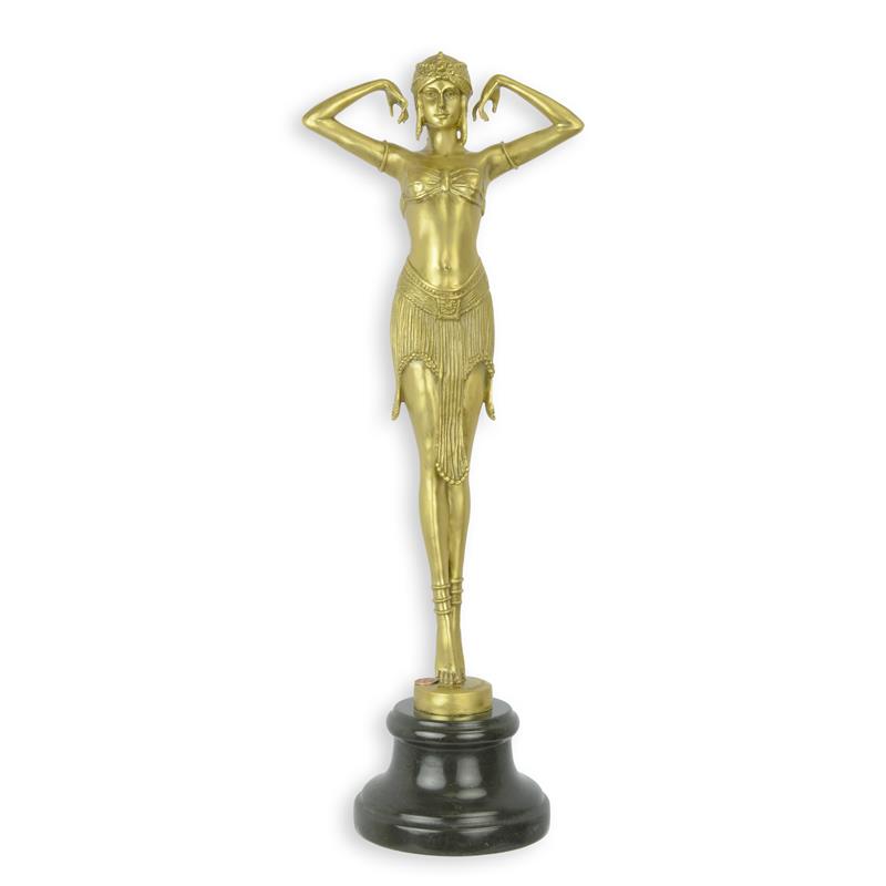 STATUE MODERNE SCULPTURE BRONZE POLI DE LA DANSEUSE DU SCARABEE