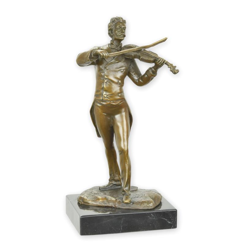 STATUE MODERNE SCULPTURE BRONZE JOUEUR DE VIOLON