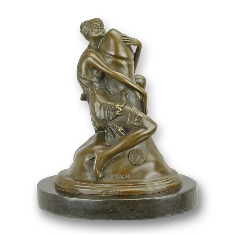 STATUE MODERNE SCULPTURE BRONZE FEMME ETOUFLANT UN PHYLON