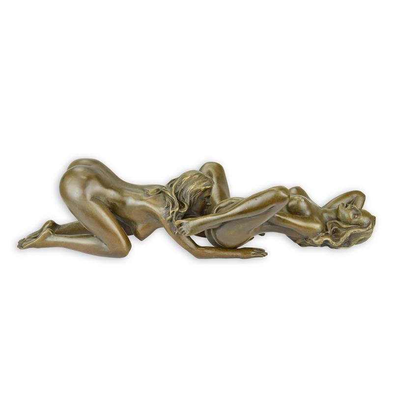 PAIRE DE STATUE MODERNE SCULPTURES EROTIQUES BRONZE