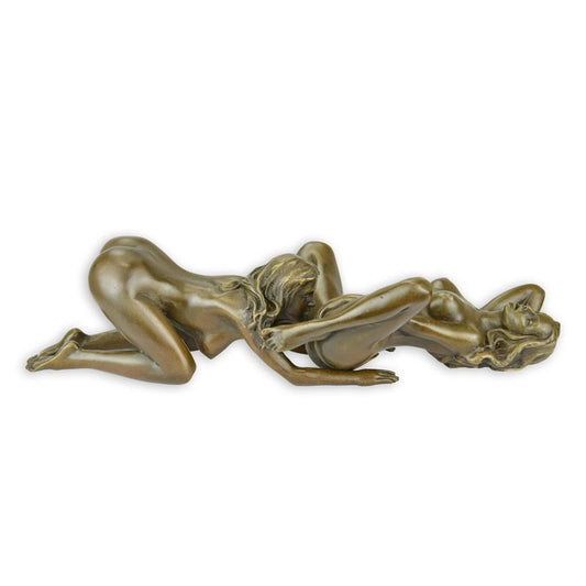 PAIRE DE STATUE MODERNE SCULPTURES EROTIQUES BRONZE