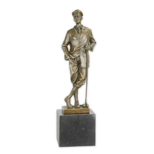 STATUE MODERNE SCULPTURE BRONZE GOLFEUR