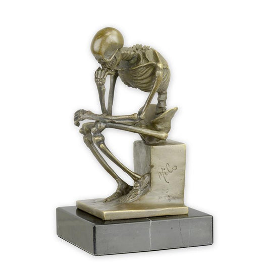 STATUE MODERNE SCULPTURE BRONZE DU PSEUR SQUELETTE