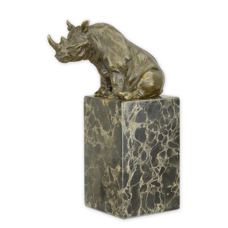 STATUE MODERNE SCULPTURE BRONZE RHINOCEROS ASSIS