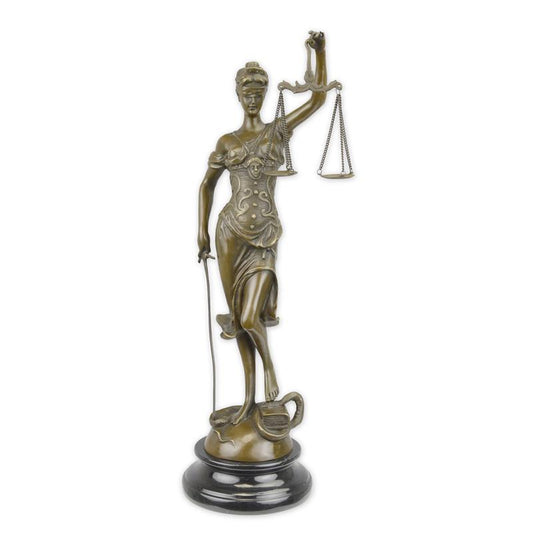 STATUE MODERNE SCULPTURE BRONZE DE LA DAME JUSTICE