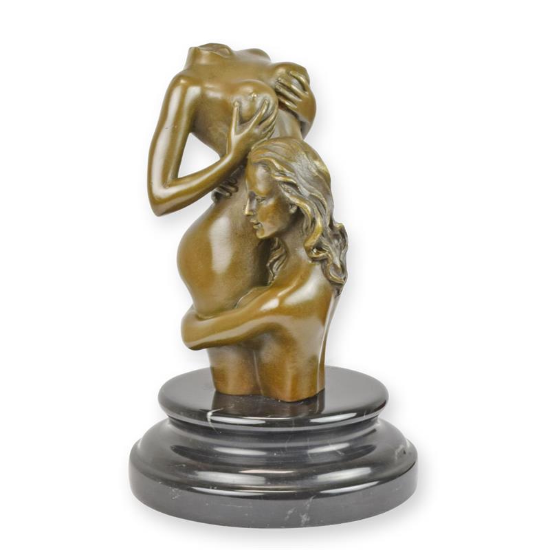 STATUE MODERNE SCULPTURE EROTIQUE BRONZE DEUX FEMMES