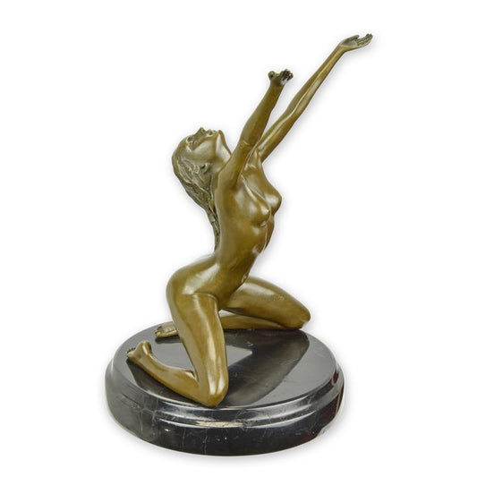 STATUE MODERNE SCULPTURE BRONZE FEMME NUE