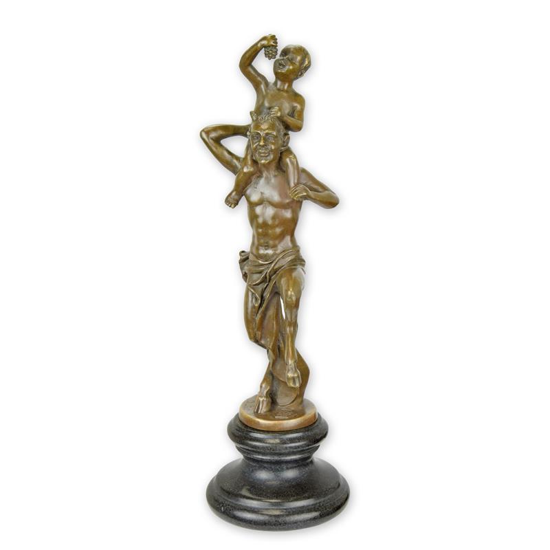 STATUE MODERNE SCULPTURE BRONZE FA AVEC LE PETIT BACCHUS