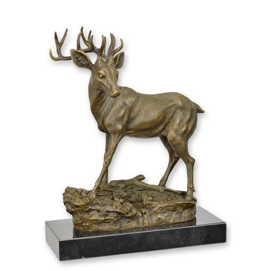 STATUE MODERNE SCULPTURE BRONZE CERF