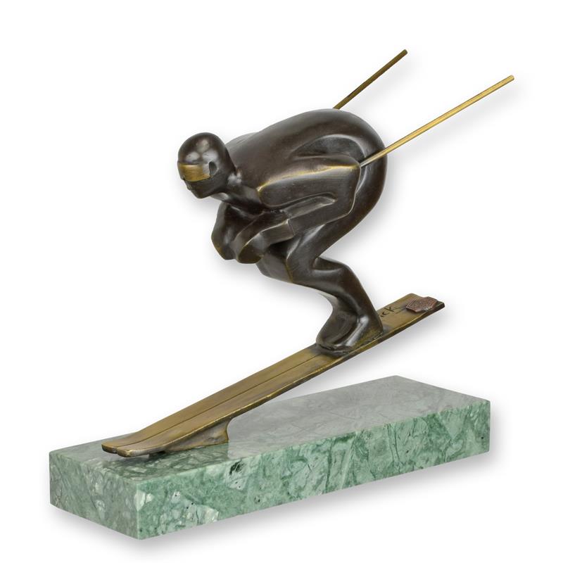STATUE MODERNE SCULPTURE BRONZE SKATEUR