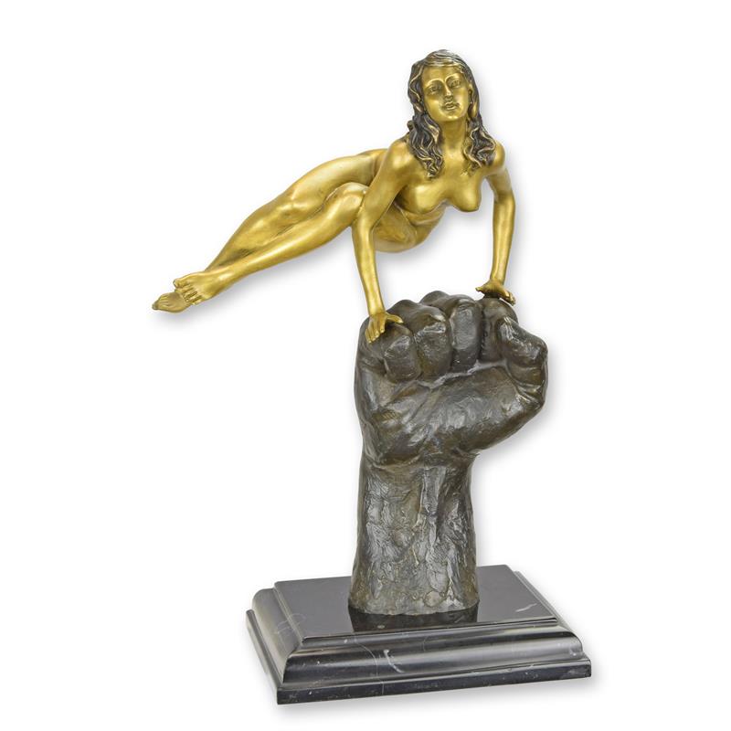 STATUE MODERNE SCULPTURE BRONZE NU TOURBILLONNANT SURMAIN