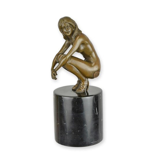STATUE MODERNE SCULPTURE BRONZE NU CABILLÉ